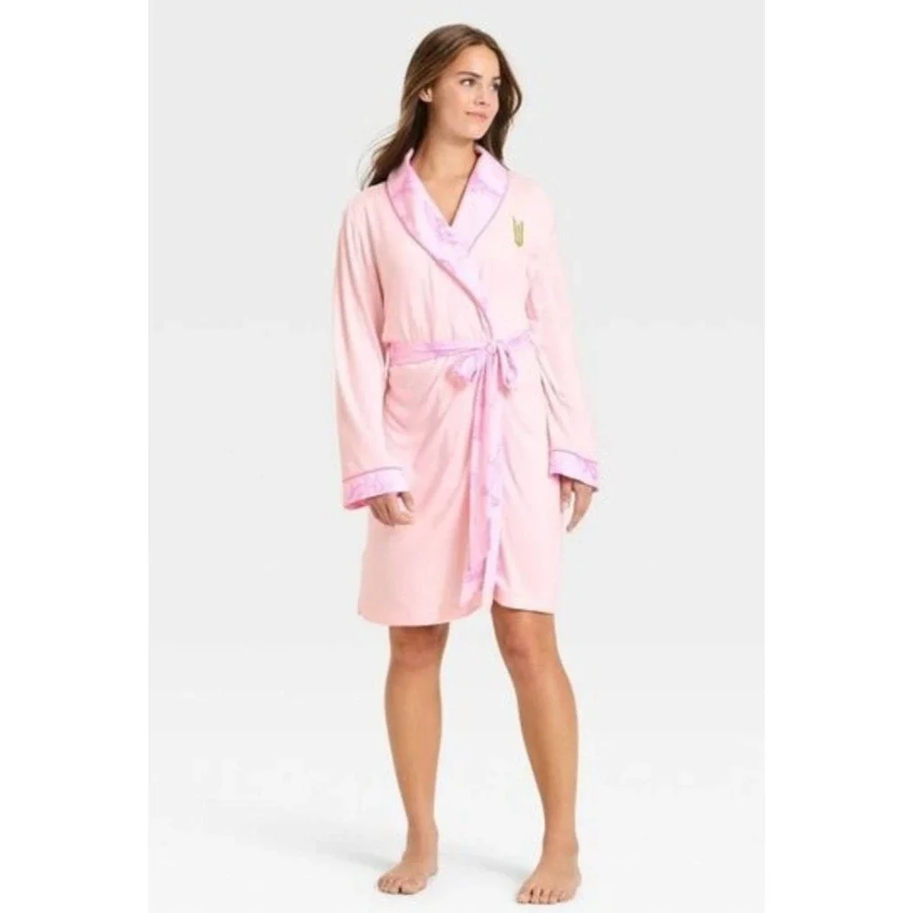 Wicked Katie Kime Universal Pink Robe Glinda Toile Knit XL XXL Cozy Loungewear